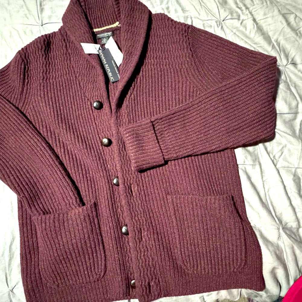 New, with tags, Banana Republic cardigan, size L